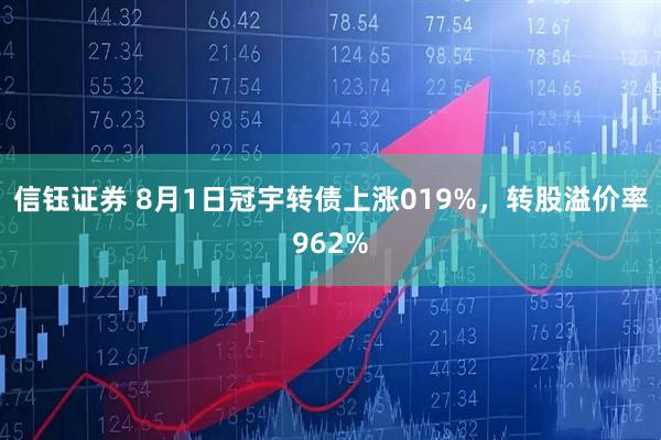 信钰证券 8月1日冠宇转债上涨019%，转股溢价率962%