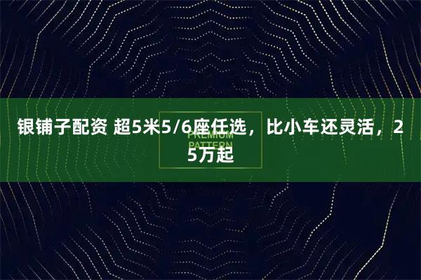 银铺子配资 超5米5/6座任选，比小车还灵活，25万起